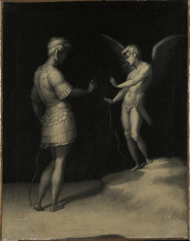 Cupid and Apollo before toned varnish was removed