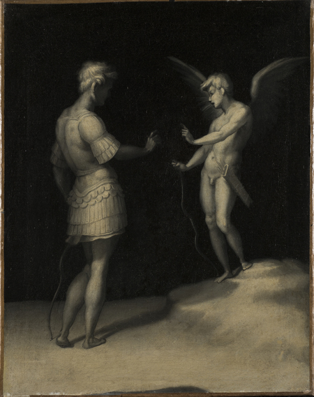 Cupid and Apollo before toned varnish was removed